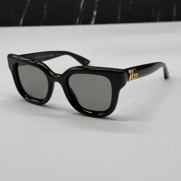 NEW GG1828S 004 GUCCI SHINY SOLID BROWN WOMEN GUCCI SUNGLASSES